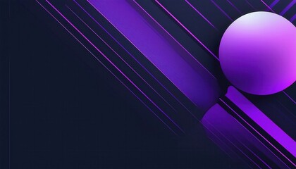 Wall Mural - vibrant purple spheres with dynamic abstract lines glowing in a dark futuristic space suitable for digital art, wallpapers, and modern branding