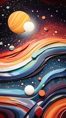 Canvas Print - Backgrounds astronomy abstract painting.