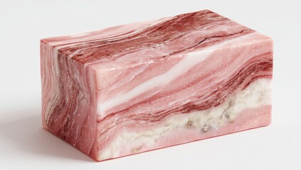 Pink-red marble block, rectangular shape
