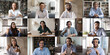 © fizkes - Group of different people participate in videocall, collage faces view