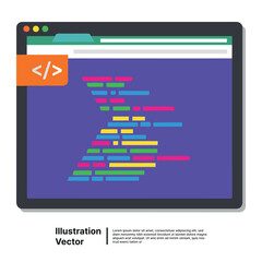 Dynamic Web Development Interface Showcasing Abstract Code in a Browser Window Concept