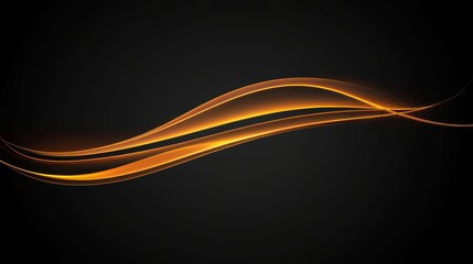 Wall Mural - Elegant Black Background with Golden Light Stream and Smooth Curves for Artistic Creative Projects