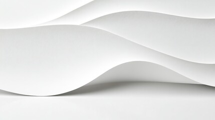 Wall Mural - elegant abstract wavy white paper background for modern art, brochure, and card design templates