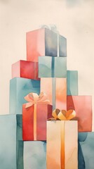 Wall Mural - Christmas gifts abstract paper art.