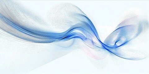 Wall Mural - Intricate Blue Swirl Design on White Background, Abstract Wave Art for Modern Home Decor Pieces