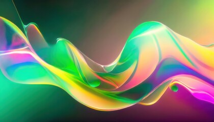 Wall Mural - vibrant neon wave abstract glowing gradient ribbon flowing on dark background perfect for wallpaper or advertising banner