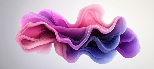 Canvas Print - Delicate Ink Clouds Blend Gradient Hues in Artistic Flowing Forms with Smooth Transitions