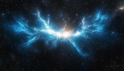 Wall Mural - vibrant cosmic scene of a luminous distant galactic nebula surrounded by twinkling star clusters