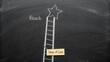 © Salem - Inspirational Ladder to Success Steps of Love on Chalkboard