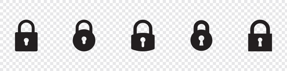 Lock icon set. locked and unlocked symbols. modern open and closed padlock. security icon sets. security symbols. lock and security icon for app, ui, website and logo. Vector Illustration. EPS 10