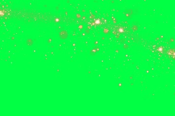 Wall Mural - Sparkling golden particles on green screen background