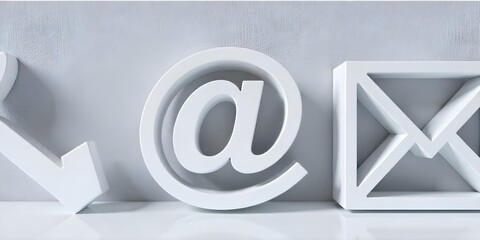 e mail symbol on blue background