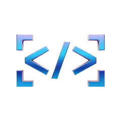 Code Icon Isolated on Black Background for Developers and Programmers