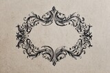 Elegant Ornate Decorative Frame Vintage Style Hand Drawn Illustration
