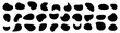 © Esther_Design - Set of different blotch shapes. Random abstract liquid shapes, round abstract organic elements. Pebble, drops and blobs silhouettes.