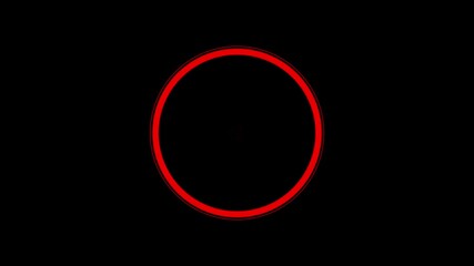 Wall Mural - Dynamic Visual effects VFX of red circles, rings, and shapes pulsing and transitioning on black background. VJ loop for music events, clubs, or abstract presentations. High energy motion graphic