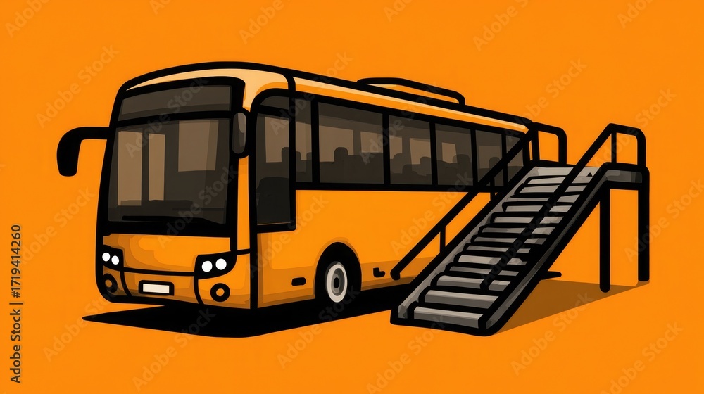 Ramp and bus icon representing public transportation accessibility ...