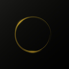 Canvas Print - Month made of gold particles.shining sparkles.Frame.Vector image of a golden sparkling circle of stardust.	
