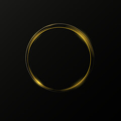 Wall Mural - Month made of gold particles.shining sparkles.Frame.Vector image of a golden sparkling circle of stardust.	
