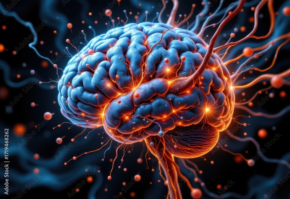 Ilustracja bez tantiem: surreal brain art visualizing degeneration of ...