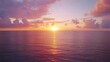 © Creative Insights - A breathtaking view of a vibrant sunset over the ocean, with the suns golden rays reflecting on the waters surface and clouds painted with pink and purple hues