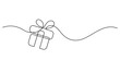 © dhtgstockphoto - gift box one line drawing continuous minimalism