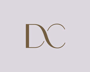 Wall Mural - DC letter logo icon design. Classic style luxury initials monogram.