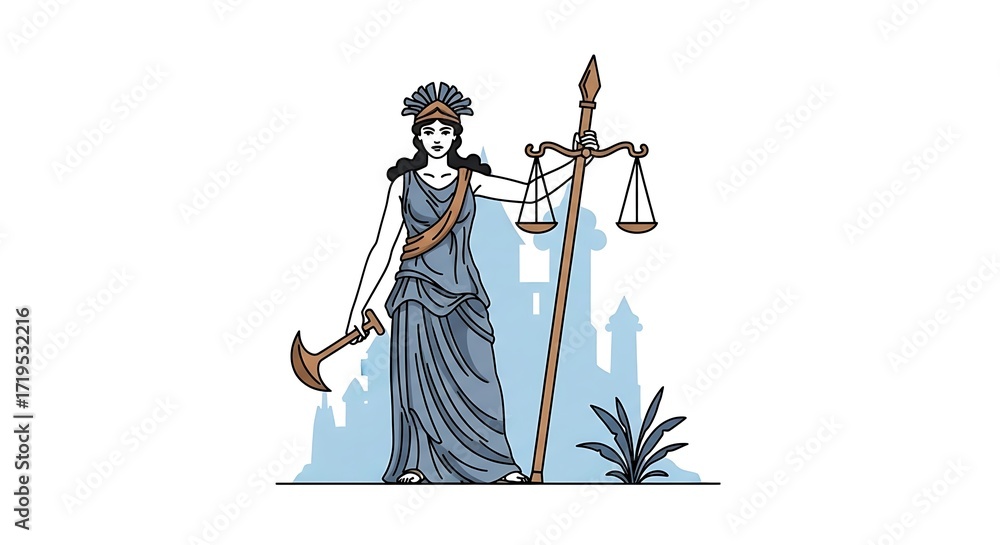 Greek Mythology – Nemesis, Goddess of Vengeance and Justice, Vector ...