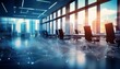 © Crystal - abstract digital network blurred office background