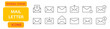© Cezar_911 - Mail and letter editable stroke icons including envelope, open mail, sent message, unread email, and notification badge