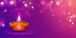 © graphicdepend - diwali festival colorful banner design with illustration of diya and bokeh effect background