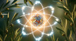 © Gilang - Ultra-Realistic Atomic Structure with Soft Glow and Olive Branch Motif