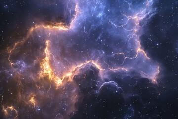 Wall Mural - Beautiful cosmic nebula showcasing vibrant colors and intricate patterns in deep space