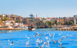 Panoramic view the old harbor in the old town (Kaleici) - Antalya, Turkey