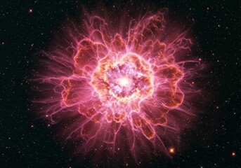 Wall Mural - Star explodes showing cosmic nebula Space explosion reveals bright colorful light among stars