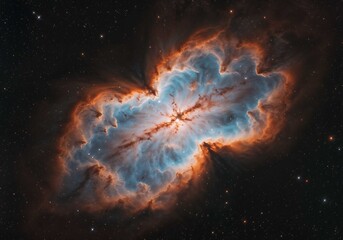 Wall Mural - Nebula glows brightly displaying interstellar clouds of dust and gas in space