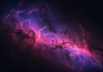 Wall Mural - Nebula shines with vibrant colors displaying cosmic dust and interstellar gas in deep space
