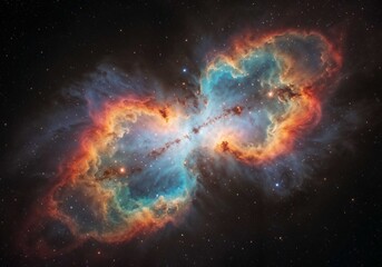 Wall Mural - Nebula displays vibrant cosmic colors in space showcasing celestial beauty and intricate patterns