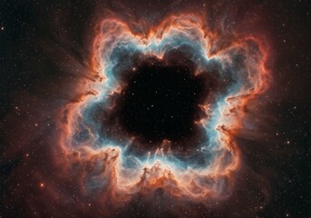 Wall Mural - Nebula radiates light creating a cosmic display within a star speckled space