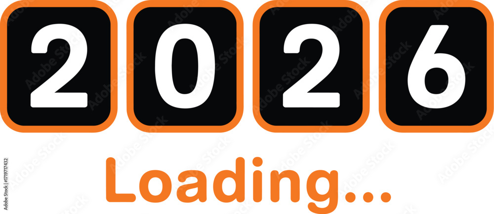 Year 2026 loading graphic with progress text Stock Vector | Adobe Stock