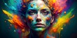 © MST MURSHIDA BEGUM - A womans face explodes with vibrant colors, creating an abstract portrait that captures the essence of creativity, emotion, and the beauty of human expression