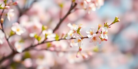 Wall Mural - Soft focus spring blossoms, vibrant pastel colors, bokeh effect,  design,  serenity