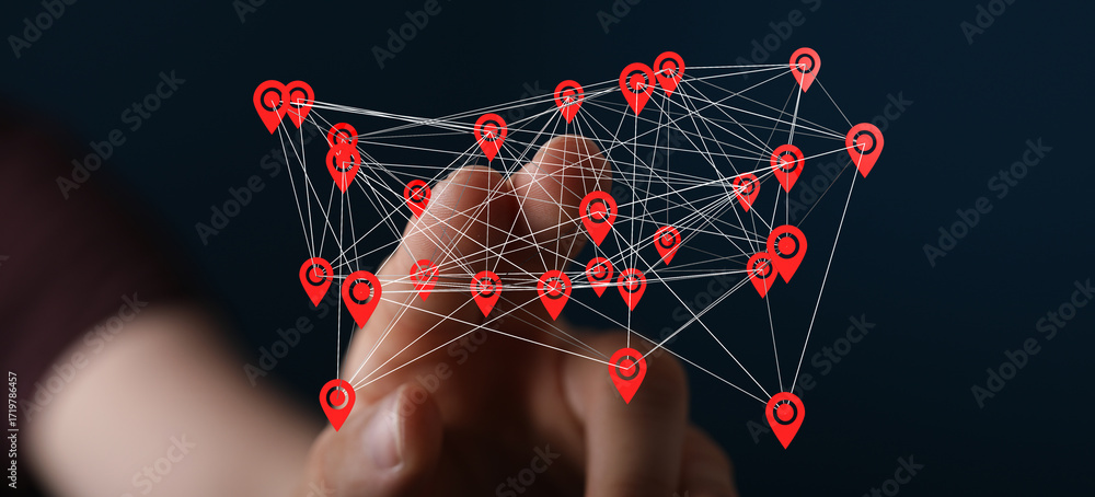 Interconnect Value Map Interactive digital map showing interconnected locations. Network ...