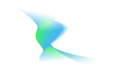 Wall Mural - Abstract green and blue light beam wave with glowing motion blur effect isolated on transparent background for overlay and digital design