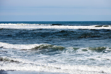 Wall Mural - water waves near khalaktyrsky beach of avacha bay
