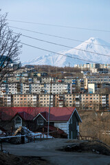 Wall Mural - view of petropavlovsk-kamchatsky city in morning