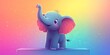 © MdItftekharUddin - a cute cartoon elephant standing upright, with its trunk raised up and waving happily.