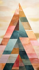 Wall Mural - Christmas tree abstract painting shape.