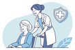 © WEBitronix - Health Service Vector with Doctor and Patient