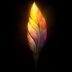 Wall Mural - An abstract design featuring a feather that can be u sed for an icon, logo or emblem.